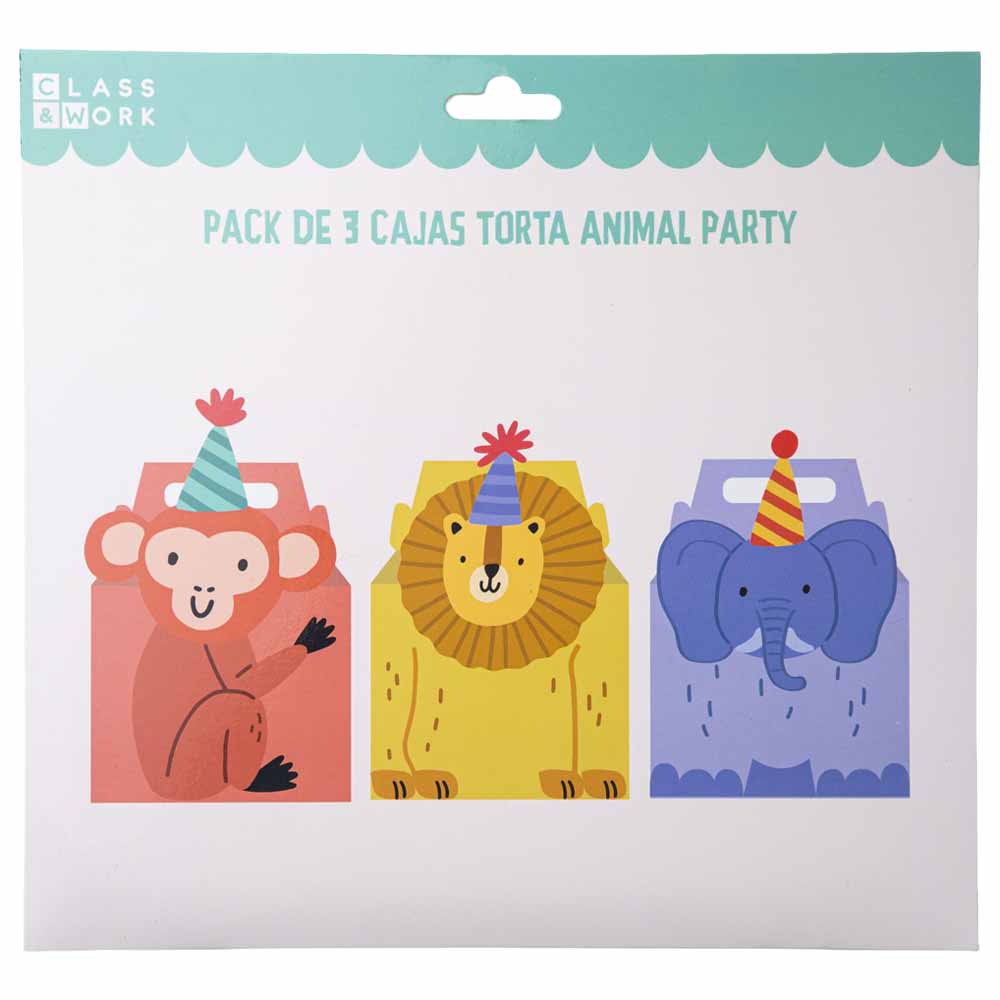 Pack de 3 Cajas para Torta Animal Party CLASS&WORK