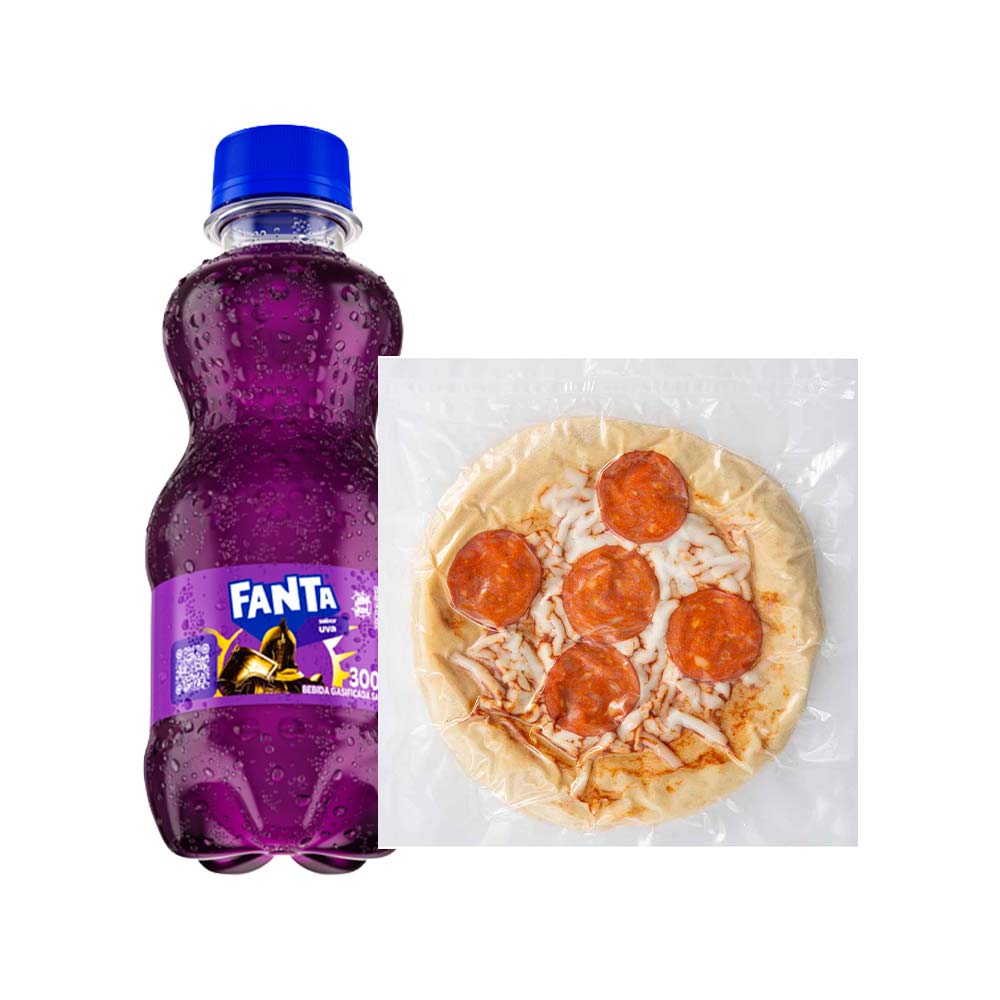 Pack Pizza de Pepperoni Personal LA FLORENCIA 1un + Gaseosa Uva FANTA Botella 300ml