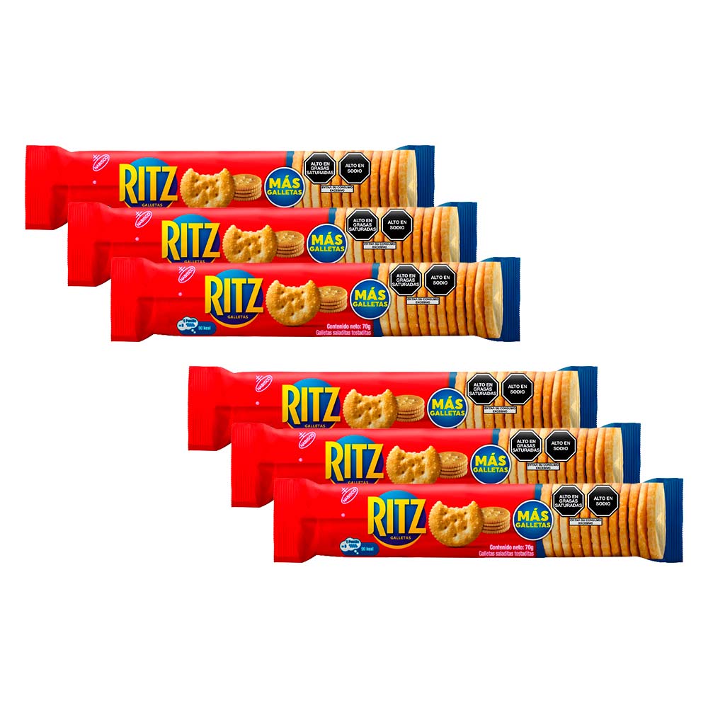 Pack Galletas Saladas RITZ Taco Paquete 70g x 6un