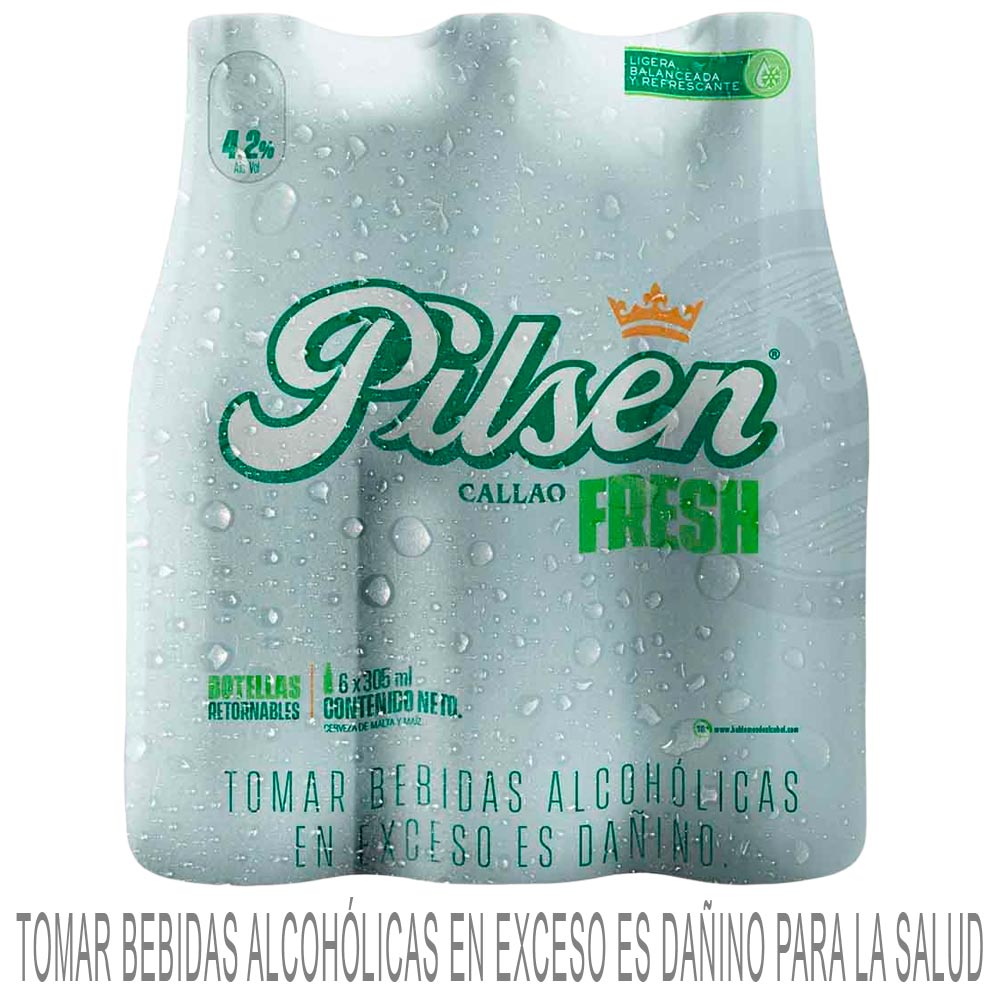 Cerveza PILSEN Callao Fresh Botella 305ml Paquete 6un