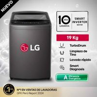 Lavadora LG 19 Kg TurboDrum Carga Superior Negro WT19BVTB