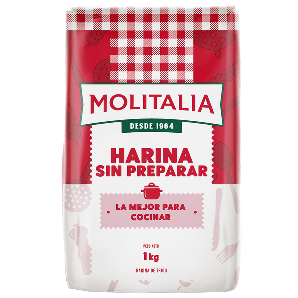 Harina de Trigo sin Preparar MOLITALIA sin Preparar Bolsa 1kg