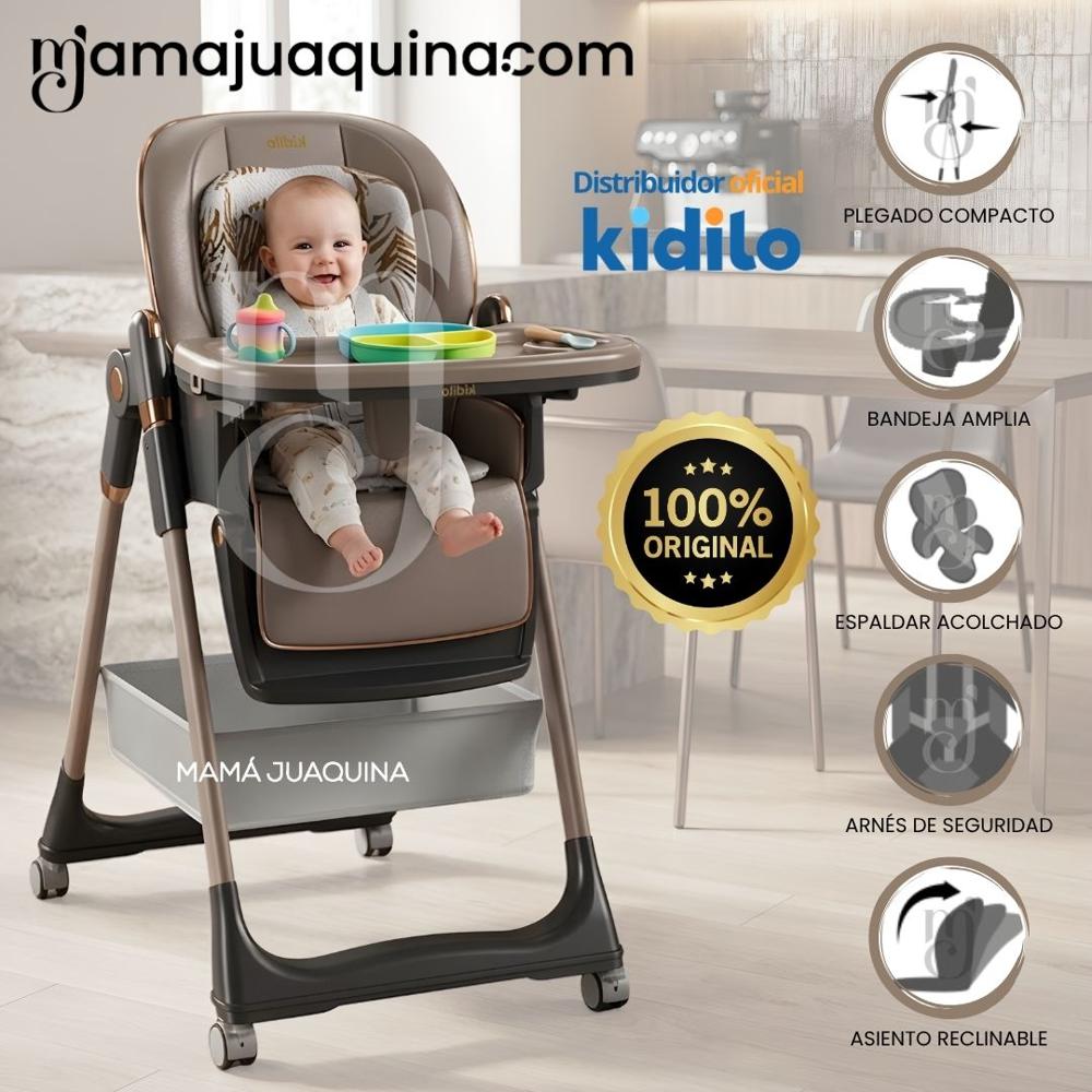 Silla de Comer Plegable NESSY Kidilo de Lujo Coffee