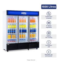 Visicooler Fan cooling ilumi 1500 litros 3 puertas
