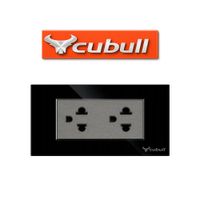 CAJA DE 10 TOMACORRIENTE UNIVERSAL DOBLE EMPOTRABLE NEGRO ESPEJO