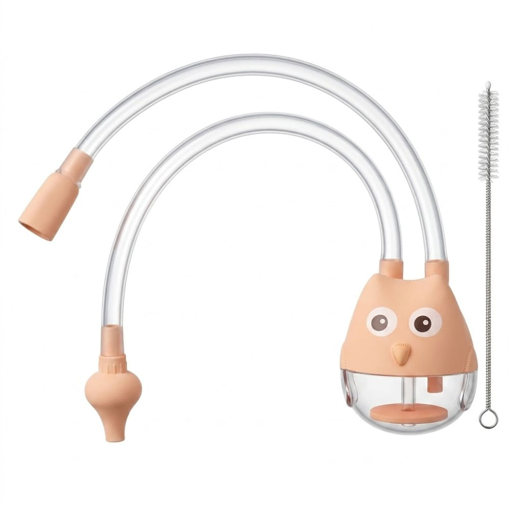 Aspirador Nasal para Bebe Buho Naranja Estuche