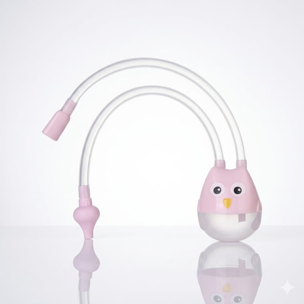 Aspirador Nasal para Bebe Buho Rosado con Estuche