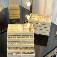 Caja de Joyería Acrílica Premium de 5 Niveles con Cajones