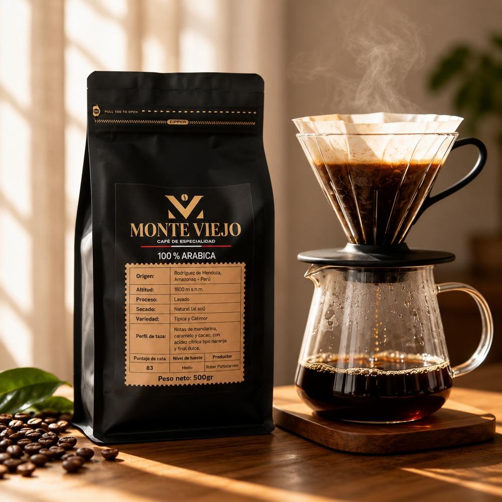 Café de especialidad MONTE VIEJO En grano 500g