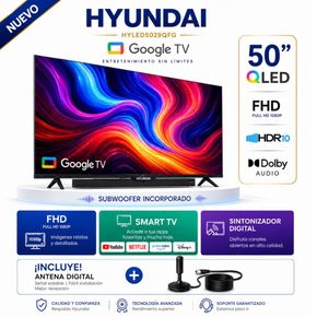 Televisor Hyundai 50 pulgadas HYLED5029QF