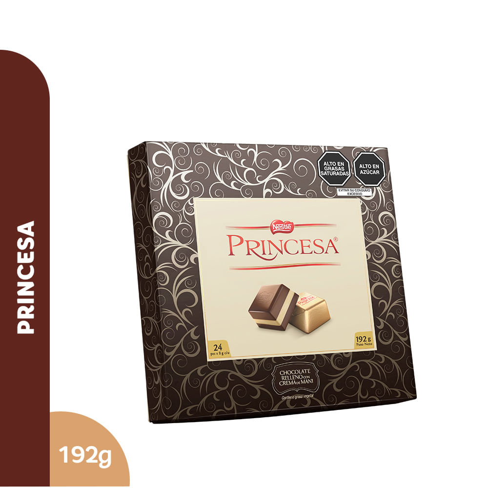 Chocolate PRINCESA Relleno con Crema de Maní Caja 192g