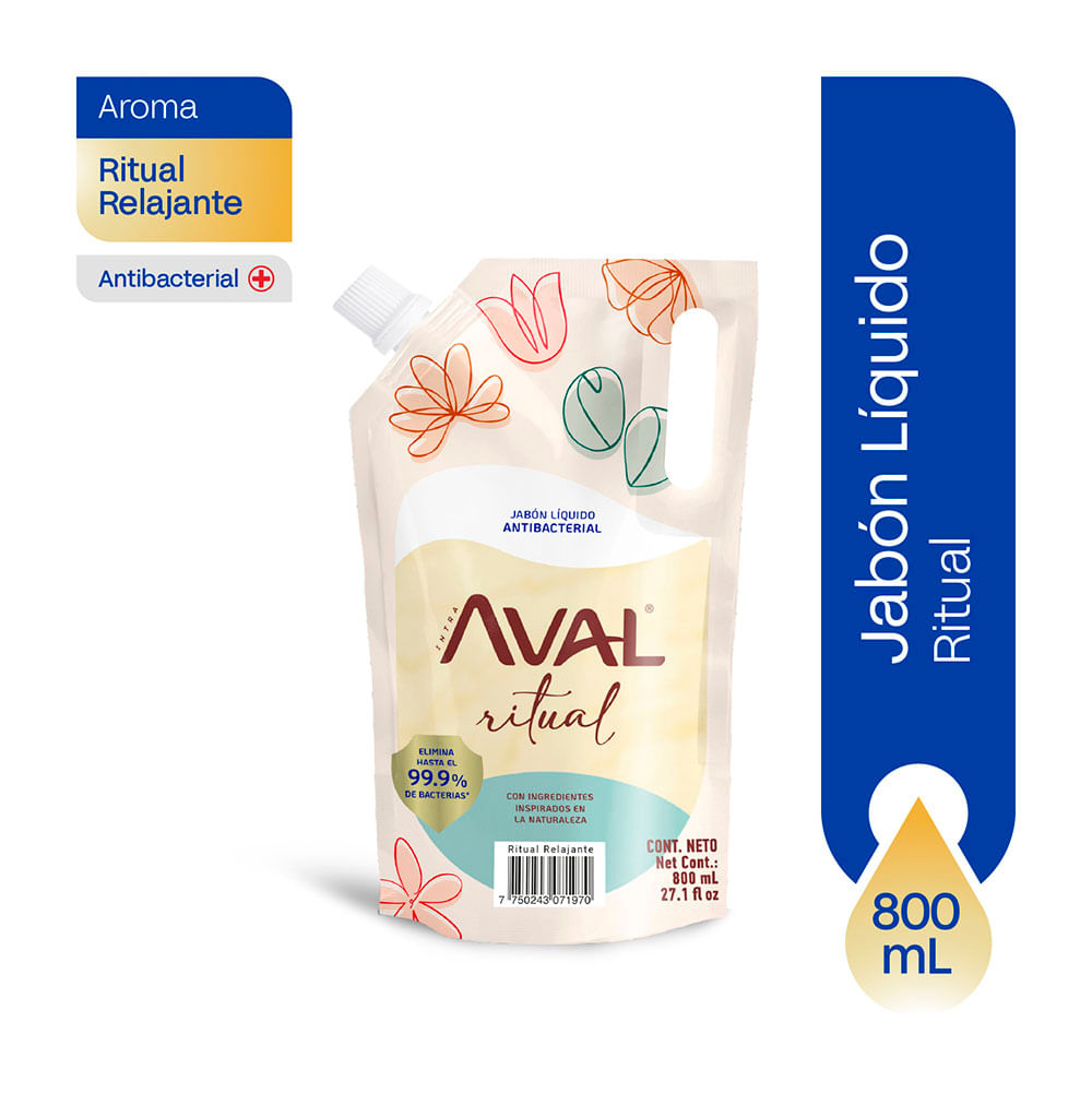 Jabón Líquido AVAL Ritual Relajante Doypack 800ml