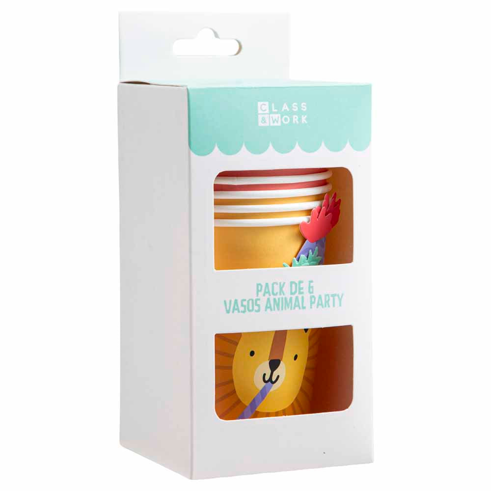 Pack de 6 Vasos Animal Party CLASS&WORK