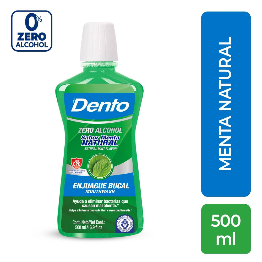 Enjuague Bucal DENTO Menta Natural Frasco 500ml