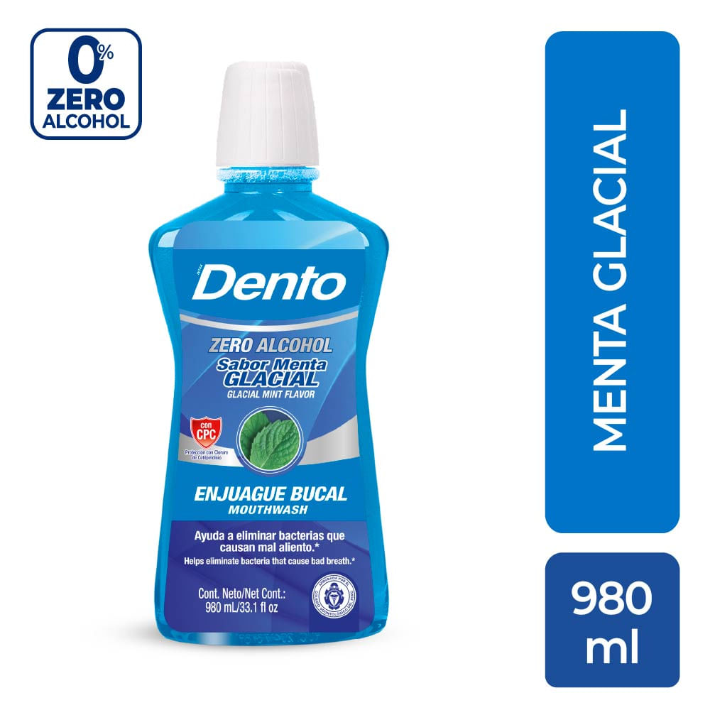 Enjuague Bucal DENTO Menta Glacial Frasco 980ml
