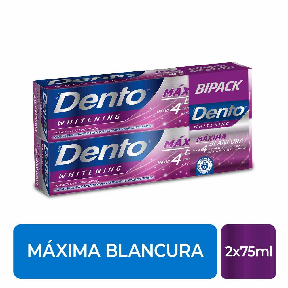 Pasta Dental DENTO Máxima Blancura Pack 2un