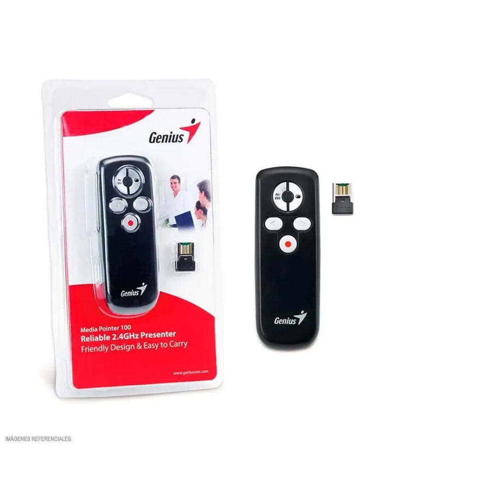 Presentador Inalambrico Genius Media Pointer 100 Puntero Laser