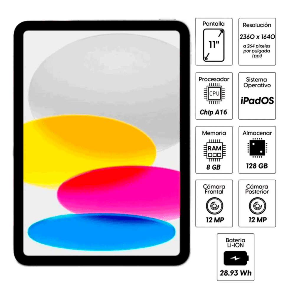 iPad Apple 11'' Chip A16 Wi-Fi 128GB - Silver