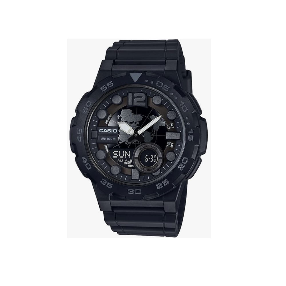 Reloj Casio AEQ-100W-1BVCF Hombre cuarzo display analógico-digital Negro