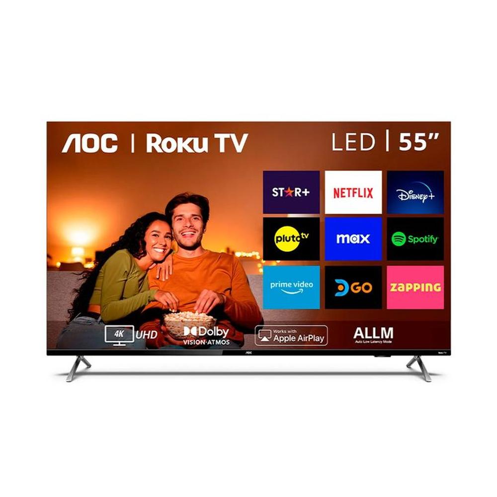 Televisor Led 55 4K UHd Smart Roku Negro AOC 55U6125