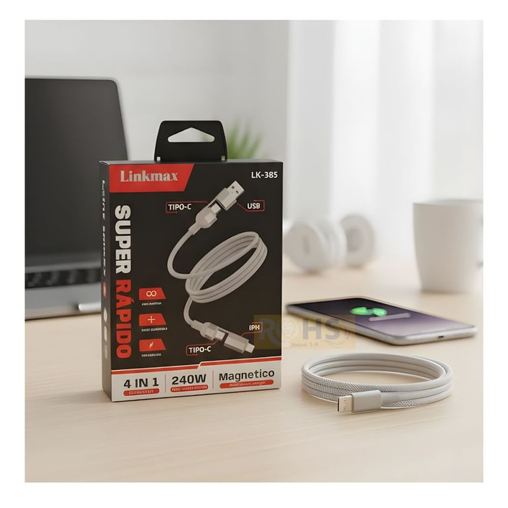 Cable Magnetico Compatible con conexiones USB Tipo-C e IPH