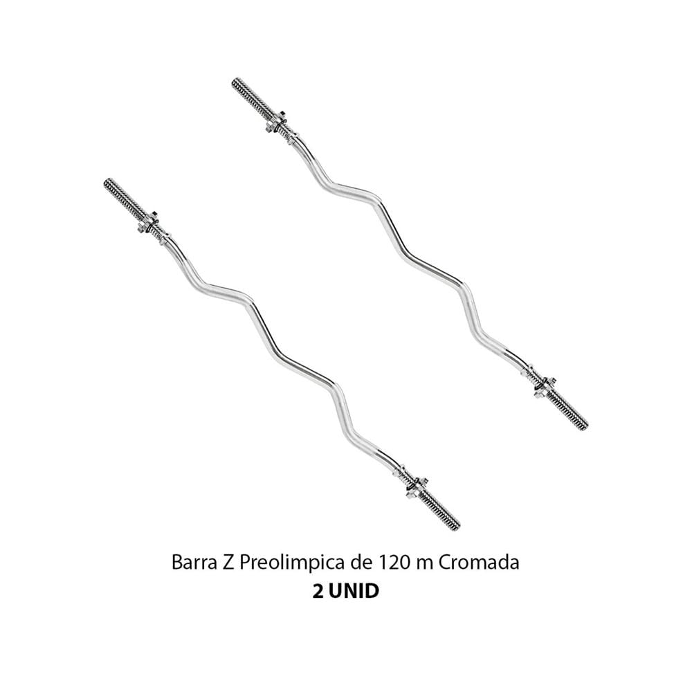 Barra Z Preolímpica Cromada 120 Cm 2Unidades
