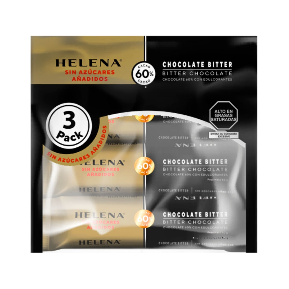 Chocolate Bitter HELENA sin Azúcar Bolsa 3un