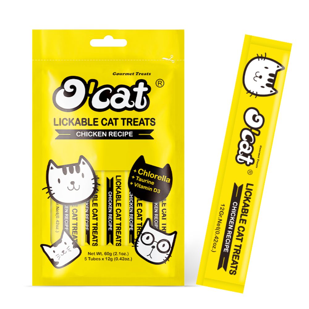 OCat snack humedo  sabor pollo 5 tubos  x 12 gr