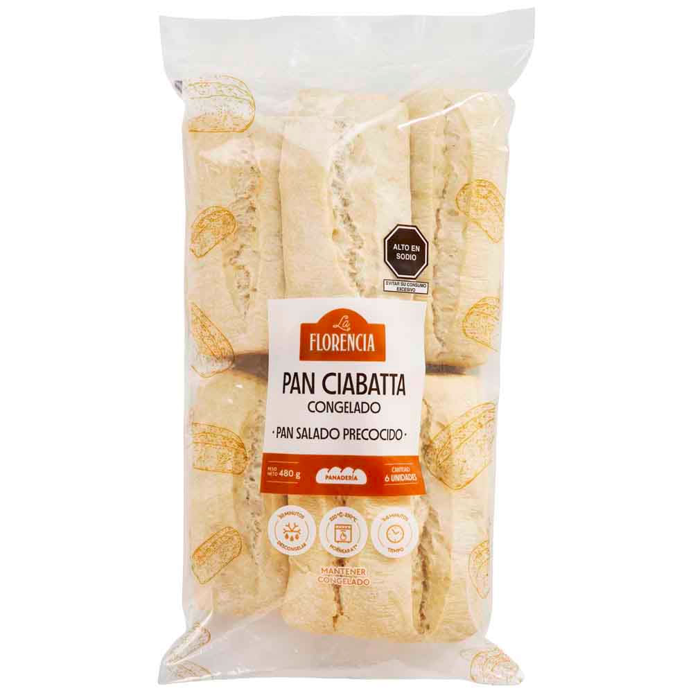 Pan Ciabatta Congelado LA FLORENCIA Bolsa 6un