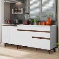 Kit 2 Muebles de Cocina Reims 190 cm con Encimera - Blanco