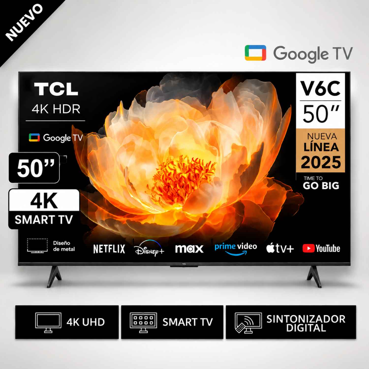 Televisor TCL 50 Pulg LED UHD 4K Smart TV 50V6C