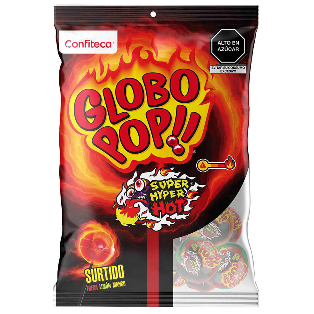 Chupetes Surtidos GLOBO POP Hot Bolsa 432g