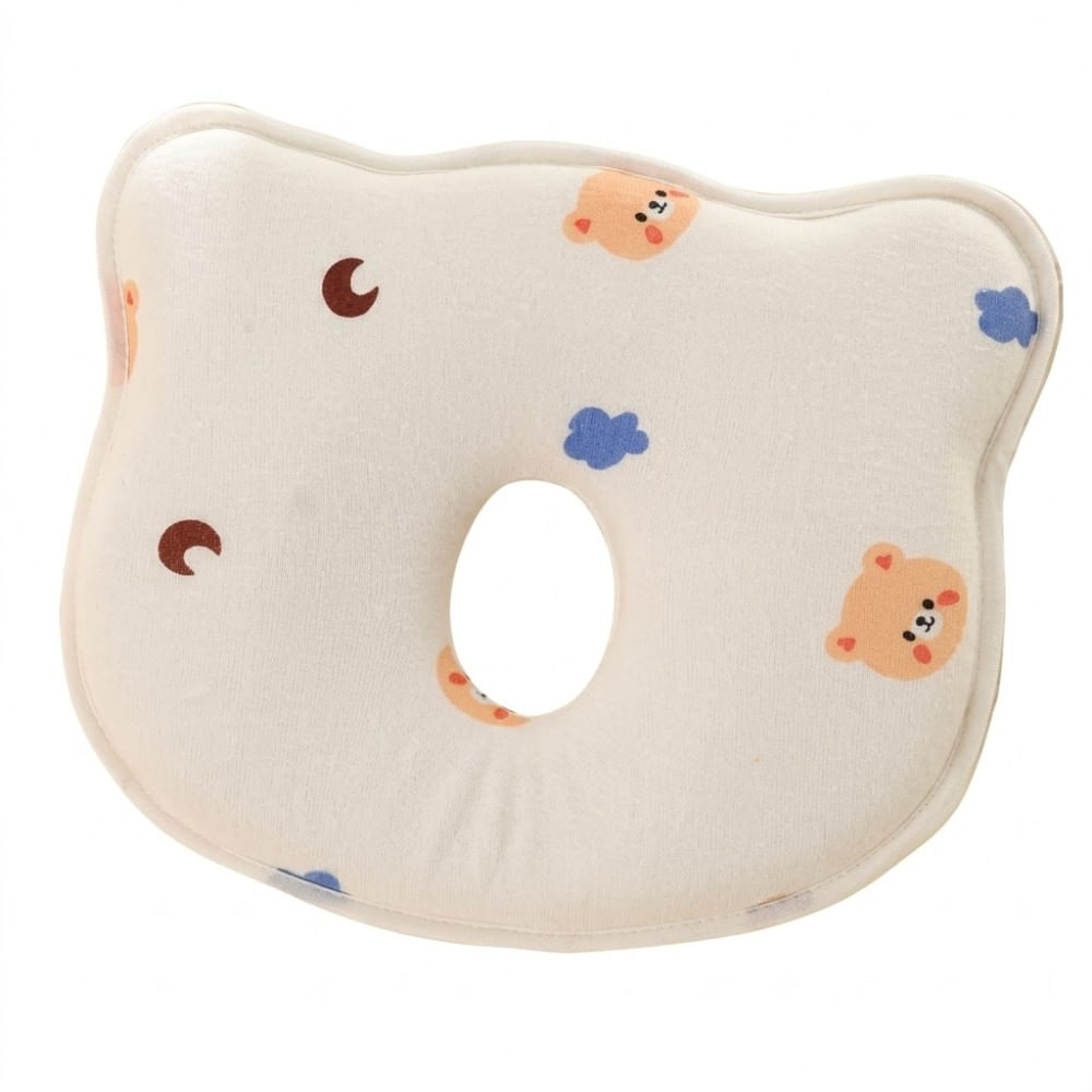 Almohada para Bebe Anti Cabeza Plana de Osito con Nube y Luna