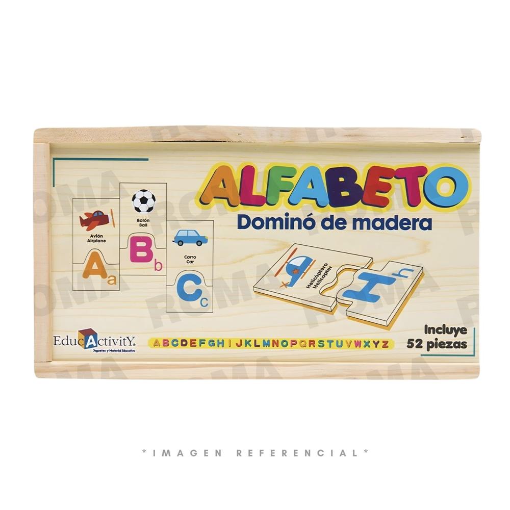 DOMINÓ DE MADERA ALFABETO PARA NIÑOS
