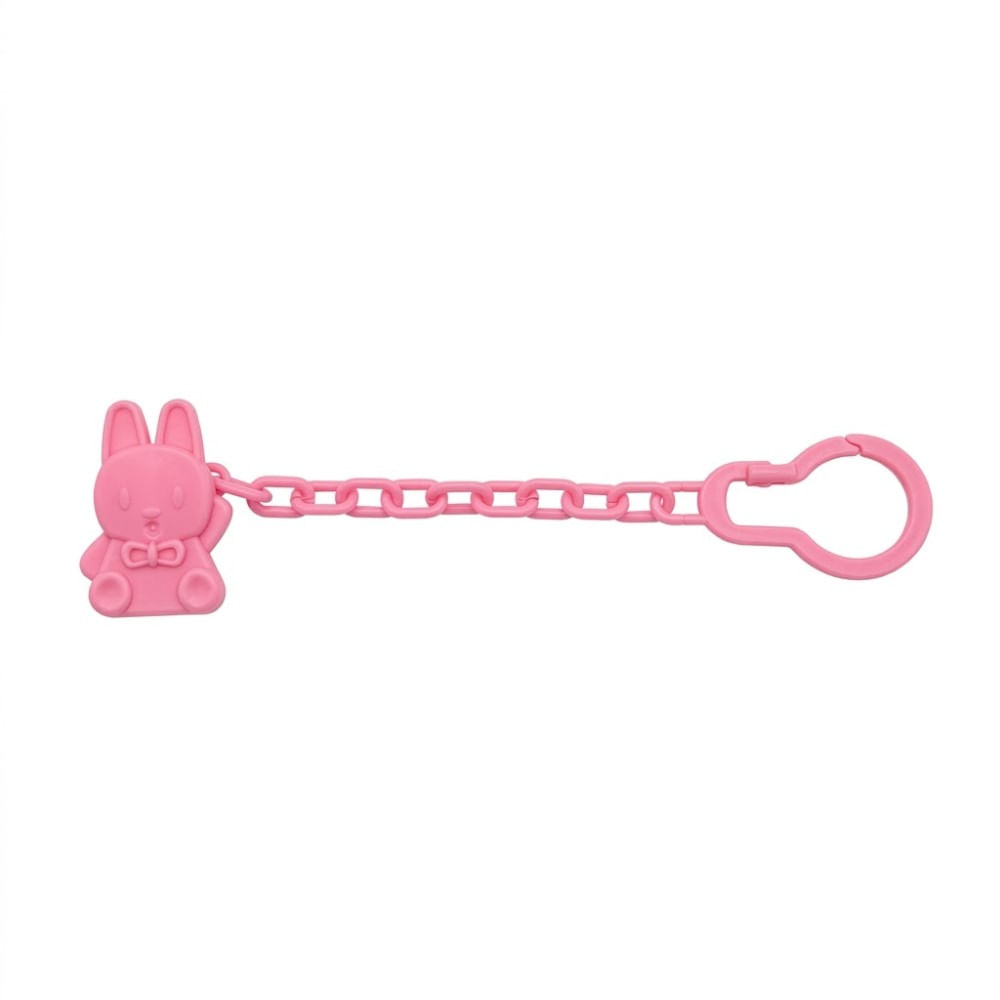Cadena para Chupon Cerdita Rosado de Conejito con Corbata