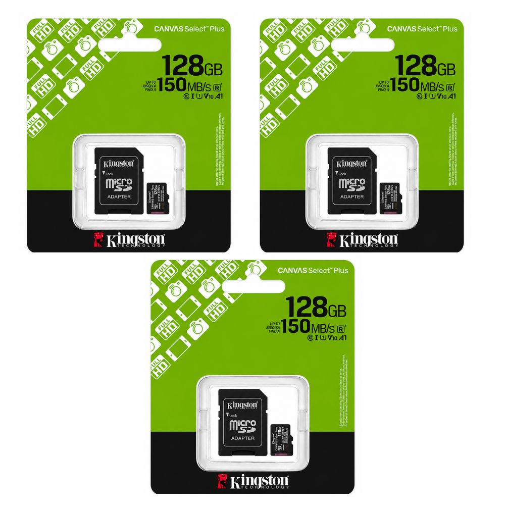 MEMORIA MICROSD KINGSTON 128GB KIT DE 3 UNIDADES