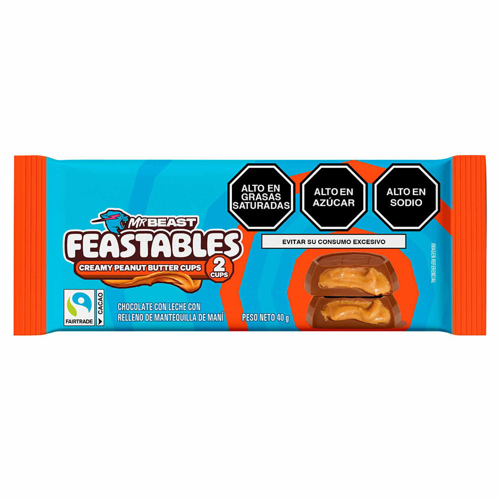 Chocolate FEASTABLES Peanut Butter Cups Bolsa 40g
