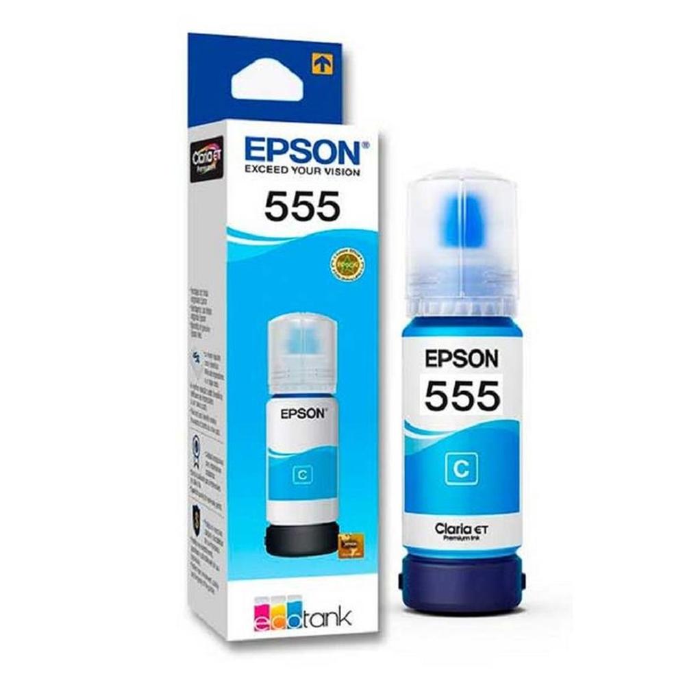 Botella de Tinta Epson 555 Cian T555220 - 70ml Original