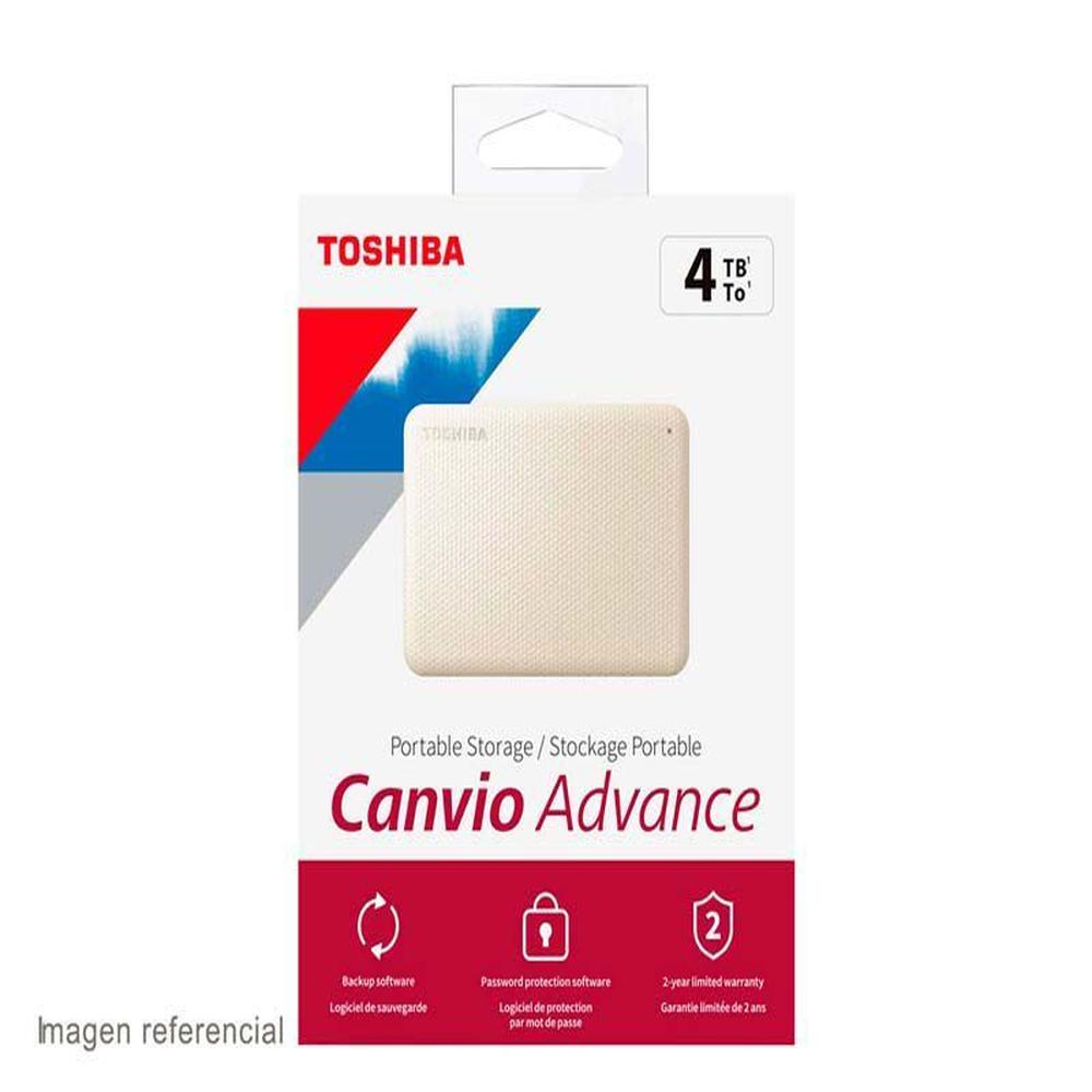 Disco Duro Externo Toshiba Canvio Advance 4TB - Blanco - Portátil