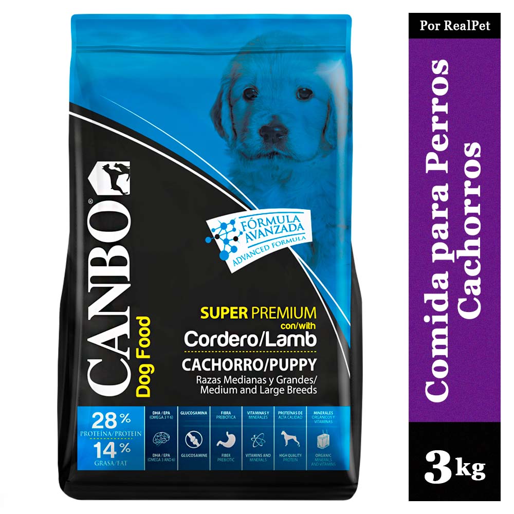 Comida de Perro Cachorro Mediano Grande Canbo Cordero 3 kg