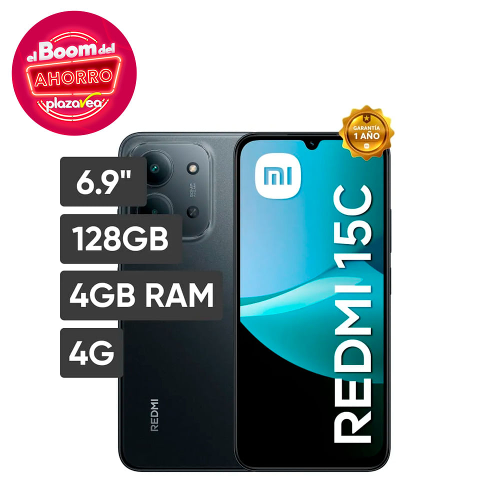 Smartphone XIAOMI Redmi 15C 6.9"" 4GB 128GB 50MP Negro