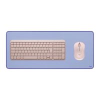 TECLADO Y MOUSE LOGITECH K250 MOUSE M240 ROSADO PAD MOUSE 30X70CM LILA