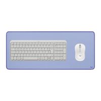 KIT LOGITECH TECLADO K250 MOUSE M240 BLANCO PAD MOUSE 30x70 LILA
