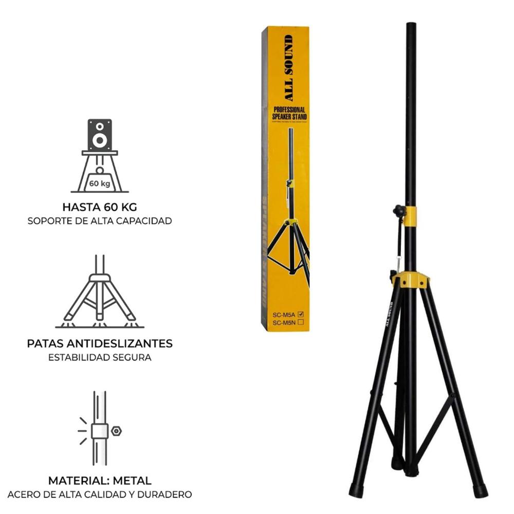 Pedestal para Parlante ALL SOUND SC-M5A de Metal Resistente Hasta 60kg Amarillo