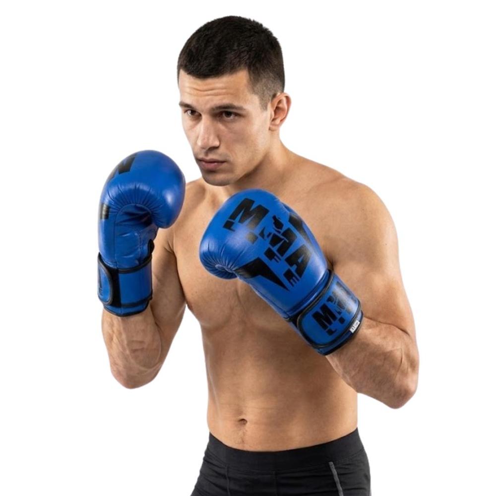 GUANTES DE BOXEO AZUL MODELO MMA LIFE REAL FITNESS PERU
