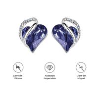 ARETES INFINITY LOVE CORAZÓN INFINITO CON CRISTAL NATAL MORADO