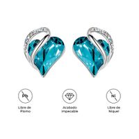 ARETES INFINITY LOVE CORAZÓN INFINITO CON CRISTAL NATAL CELESTE