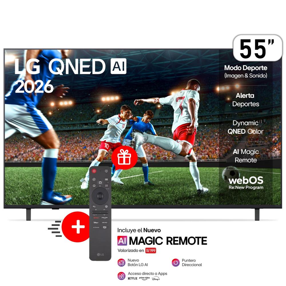 Televisor LG QNED 55 4K UHD THINQ AI SMART 55QNED73ASA 2026