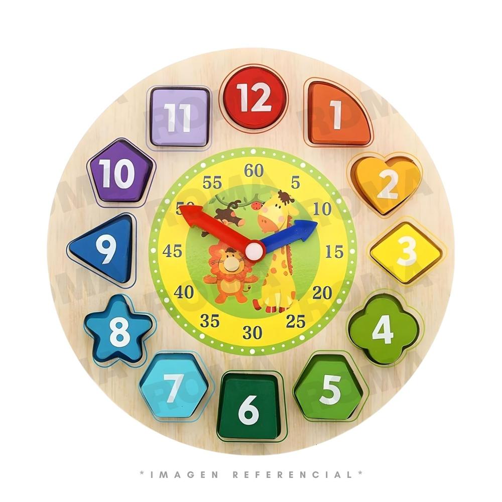 RELOJ EDUCATIVO DE MADERA - JUEGO DIDÁCTICO