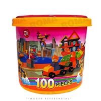 BALDE DE BLOQUES x100 PIEZAS- JUEGO DIDÁCTICO